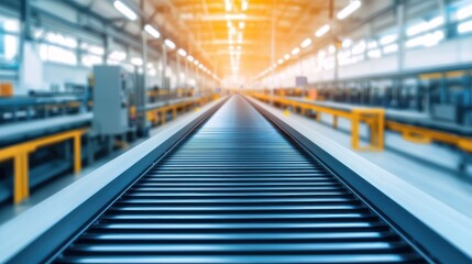 Fototapeta premium Interior of a modern factory, clean and organized production line