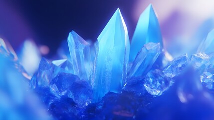 Obraz premium Vivid Blue Crystals Glistening in the Dark