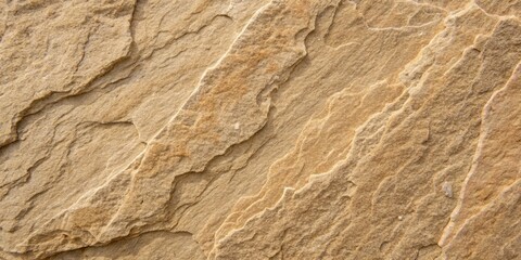 Fototapeta premium A Detailed Close-Up of a Light Brown Stone Surface with Natural Veining and Textured Layers