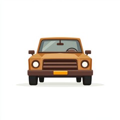 Vintage Car Front View Illustration