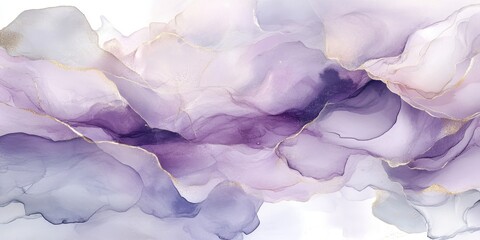 Fototapeta na wymiar Delicate purple and white waves intertwine, creating a serene abstract design. The soft hues blend gently, evoking feelings of calm and creativity in a modern artistic style.
