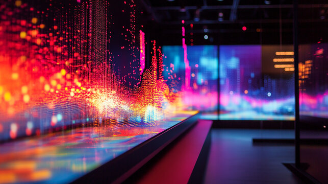 A vibrant display of data visualization showcases cutting-edge analytics in motion.