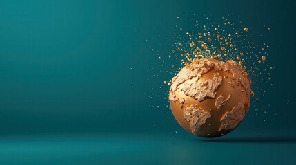 Wealth rain showering over a globe, global prosperity theme, 3D illustration