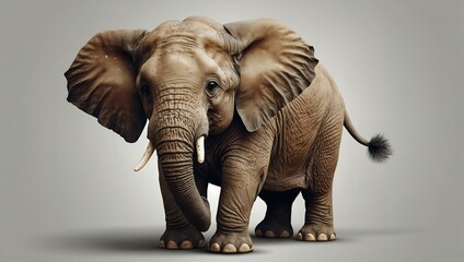 Fototapeta premium Cute elephant vector on a white background.