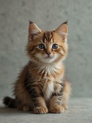 Obraz premium Cute fluffy kittens on a light background.