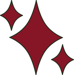 Obraz premium Red sparkle icon with green outline ,Christmas vector illustration Clip Art