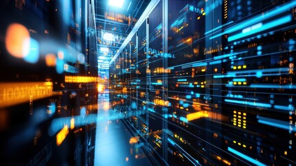 Abstract Representation of Data Flow in Modern Server Room