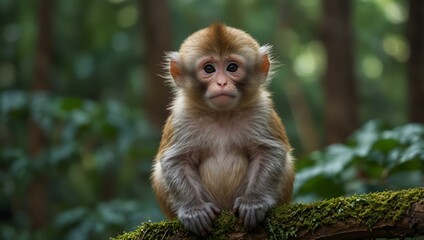 Cute monkey in a forest.