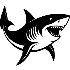 Great White Shark Vector Illustration on White Background