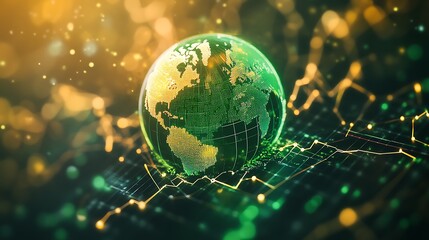 Global Market Trends Data Visualization Green Gold