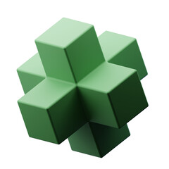 3d green cube