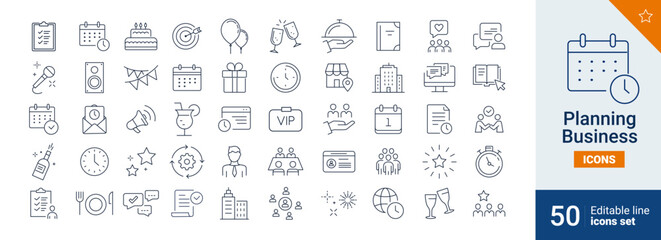 Planning icons Pixel perfect. calendar, event, team,...	
