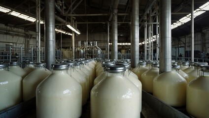 Dairy factory producing casein.