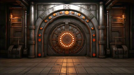 Obraz premium Gothic Architecture of an Old Church Corridor with Stone Arches and Light in a Spanish Abbey