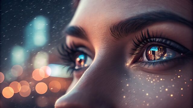 Focused developer coder wears  working on computer looking at programming code data cyber security digital tech reflecting in spectacles developing