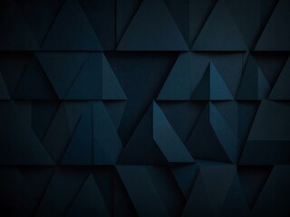 Obraz premium Dark blue minimalistic background with overlapping triangular patterns.