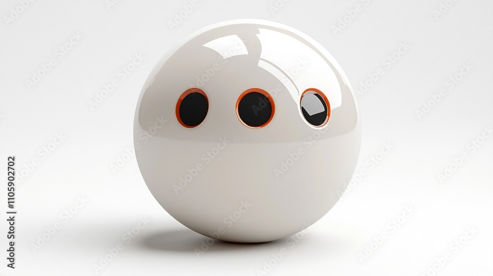 Poster minimalist chat bubble icon with three dots representing messaging or communication on white backgro