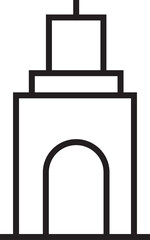 City Tower Line Icon
