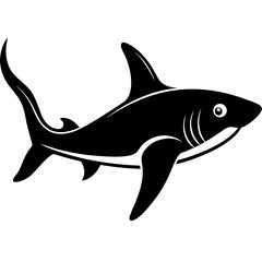 Vector Illustration of Hammerhead Shark on White Background