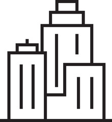 Office and Condo Tower Line Icon
