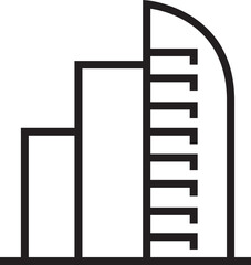 Office and Condo Tower Line Icon
