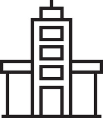 Office and Condo Tower Line Icon
