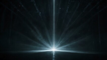 Dark space with light beams.