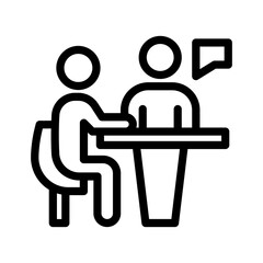 16 discussion line icon illustration vector graphic