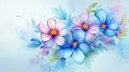 Obraz premium Colorful spring flower vector illustration with pastel accents 