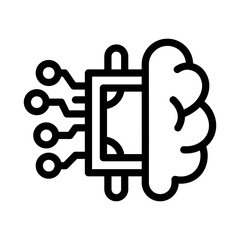 22 artificial intelligence line icon illustration vector graphic