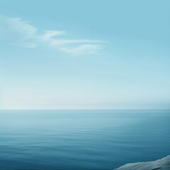 Serene ocean view with calm blue waters.
