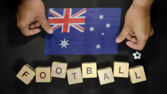 Australia flag with football title. football concept - Powered by Adobe
