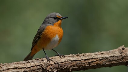 Daurian redstart perched on a log.