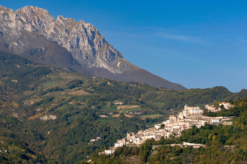 Fototapeta premium Pecorino di Farindola typical sheep cheese produced in Abruzzo by the women of Farindola inside the Gran Sasso National Park