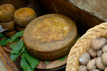 Pecorino di Farindola typical sheep cheese produced in Abruzzo by the women of Farindola inside the Gran Sasso National Park