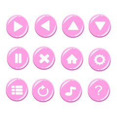 Cute set pink game buttons 