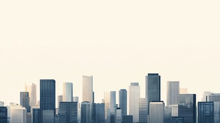 Obraz premium Stunning Urban Skyline with Majestic Skyscrapers and Landmarks in Modern Cityscape