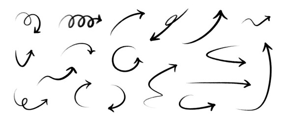 手書きのかわいい矢印のセット