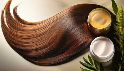 Fototapeta premium comprehensive hair care treatment collection featuring hydrating masks, nourishing shampoos, smoothing conditioners, potent serums, and organic oils for healthy, smooth hair