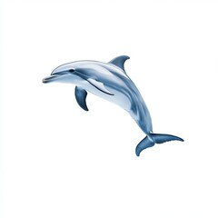 Obraz premium Graceful Dolphin Swimming in Clear Water, Capturing the Joy and Playfulness of Marine Life in an Artistic Illustration for Nature Enthusiasts and Educational Purposes