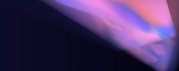 Prism overlay from the sun's rays on the blue wall. Blurred shadows in the room. Soft overlay of natural light. Abstract background for product presentation for studio.Natural light layout.