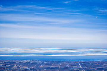 view of the city and drift ice