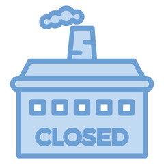 recession icon blue line and blue fill depiction of economic recession