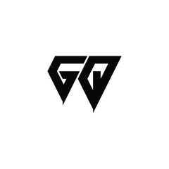 GQ monogram logo design letter text name symbol monochrome logotype alphabet character simple logo