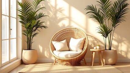 Cozy indoor seating area with plants and natural light