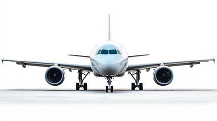 Obraz premium Modern Passenger Jet with Fully Extended Landing Gear on Runway