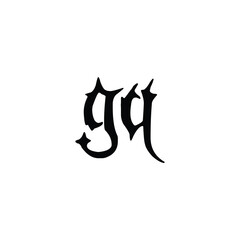 GQ monogram logo design letter text name symbol monochrome logotype alphabet character simple logo