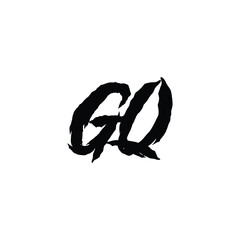GQ monogram logo design letter text name symbol monochrome logotype alphabet character simple logo