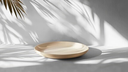 Minimalist Ceramic Plate Mockup in Soft Monochrome Lighting