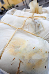 Fossa cheese in Sogliano sul Rubicone. opening of the Fossa Cheese maturing pits